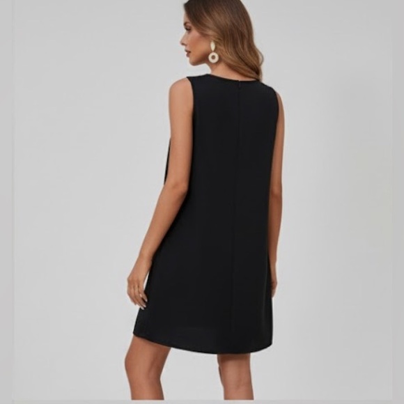 Black Sequin V Neck Dress - Picture 4 of 9